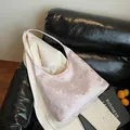 Pink butterfly jacquard hobo bag with satin texture and elegant crescent shape - Pink Butterfly