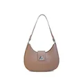 Bolso de hombro hobo creciente en cuero sintético marrón con hebilla plateada - Caqui