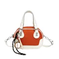 Sac bowling bicolore orange et blanc avec breloques de baseball et bandoulière - Rouge Orangé (Sans Pendentif)