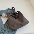 Grand sac fourre-tout en toile marron café avec bandoulière réglable pour femmes - Gris