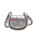 Sacoche selle argentée métallique avec graffitis colorés et bandoulière réglable - Lettre Argent