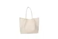 Bolso tipo cubo minimalista blanco crema con diseño único de pliegues verticales - Horizontal / Blanco