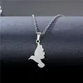 Minimalist 304 stainless steel hummingbird necklace with flying bird silhouette pendant - Hummingbird Style (XL178)