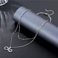 Collana doppia bohemian argento con simbolo infinito e perline colorate su sfondo scuro - Ciondolo Infinito (SC1 Smalto)
