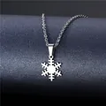 Elegante collana con ciondolo a fiocco di neve in acciaio inossidabile per donna, argento - Stile Fiocco di Neve (XL235)