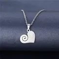 Silberne Edelstahl-Herzkette mit Spiral-Detail an einer minimalistischen Gliederkette - Spiralherz-Stil (XL251)