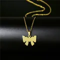 Macro detail of golden butterfly pendant with glossy finish on a 18K gold necklace - Butterfly Bow Tie Style (88)