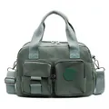 Salbeigrüne Nylon Handtasche mit großem Fassungsvermögen und verstellbarem Riemen - Grün