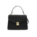 Sac bandoulière noir texturé élégant avec garnitures dorées pour le quotidien - Noir