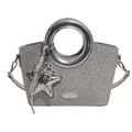 Sac seau à paillettes argentées avec poignée métallique et pendentif étoile - Argent Sans Pendentif