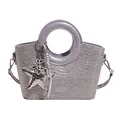 Sac seau à paillettes violet argenté avec poignée anneau et pendentif étoile chic - Violet Sans Pendentif