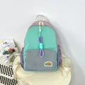 Lightweight color-block backpack in mint green and lavender for outdoor travel - Gray