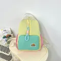 Lightweight color-block backpack in yellow, pink, and green with TOCHASO logo patch - Green