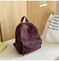 Mini vintage canvas rugzak in dieppaars met zachte geweven ritsaccenten op de tas - Paars