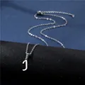 Detailed close-up of stainless steel letter J pendant with high-quality lobster clasp - Letter J