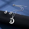 Set gioielli da donna in acciaio inossidabile con collana e orecchini luna e torre Eiffel - Stile Luna Torre Eiffel (TZ-73)