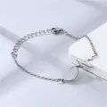 Bracciale in acciaio inossidabile argento con cuore e onda pulsazioni ECG per coppie - Stile Battito Cardiaco (NL2)
