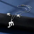 Detailed view of silver stainless steel Scorpio zodiac necklace and stud earrings set - Scorpio (Silver)