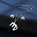 Set collana e orecchini a perno con segno zodiacale Vergine in acciaio inox lucido - Vergine (Argento)