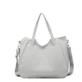 Light grey nylon tote bag with adjustable strap and large capacity for daily use - Gray