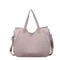 Dusty pink large capacity tote bag with reinforced handles and adjustable strap - Pink