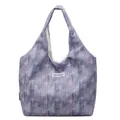 Chic tote bag with purple blue gradient starry pattern and integrated top handle - Light Purple