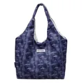Starry sky pattern tote bag in deep blue and lavender with KISS YOURSELF label - Dark Blue