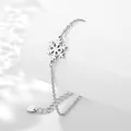 Bracciale con ciondolo a fiocco di neve in acciaio inossidabile e maglia a cuore - Stile Argento (XLY15)