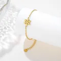 Elegante bracciale in acciaio inossidabile dorato con fiocco di neve e catena regolabile - Stile Oro (XLJ15)