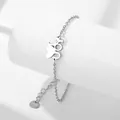 Gepolijste roestvrijstalen kettingarmband met hartvleugel en JOY-hanger - JOY Letter Stijl (XLY36)