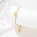 Bracciale LOVE in acciaio inossidabile dorato con ciondolo a cuore su base bianca - Stile Cuore Love You (XLJ36)