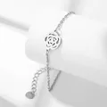 Minimalistische roestvrijstalen rozenarmband met hol bloemontwerp in zilveren afwerking - Holle Roos Stijl (XLY46)