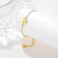Polished gold butterfly pendant bracelet with an adjustable O-link chain for women - Hollow Butterfly Style (XLJ45)