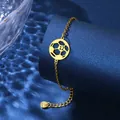 Gold stainless steel football pendant bracelet with number 12 charm on blue background - Football Number 12 Style (XLJ135)