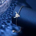 Polished stainless steel chain bracelet with a bull head skull charm on a blue platform - Bull Head Style (XLY125)