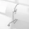 Elegante bracciale a catena sottile in acciaio inossidabile con ciondolo a cuore argento - Stile Cuore Classico (XLY37)
