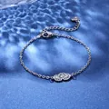 Polished stainless steel flower bracelet on blue water ripple background for women - Triple Flower Style (XLY123)