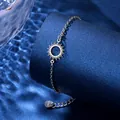 Bracciale con ciondolo sole in acciaio inossidabile lucido con catena regolabile - Argento (XLY138)