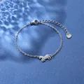 Macro shot of stainless steel horse pendant bracelet on blue rippled background - Horse Style (XLY41 Steel)