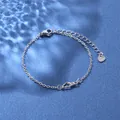 Bracciale in acciaio inossidabile con ciondolo a cuore e chiusura a moschettone - Stile Finger Heart (XLY49 Acciaio)