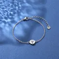 Bracciale a catena in acciaio inossidabile argento con ciondolo inciso dell'Albero della Vita - Stile Albero della Vita (SLY81 Acciaio)
