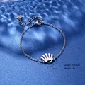 Detailed shot of vintage crown pendant on a stainless steel chain with lobster clasp - Crown Style (XLY113)