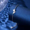 Polished silver stainless steel Christmas stocking pendant bracelet on blue background - Flower Sock Style (XLY132)