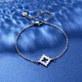 Bracciale a catena in acciaio inossidabile con ciondolo a stella su seta blu elegante - Stile Stella di Croce (XLY102)