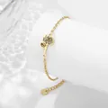 Bracciale rosa in acciaio inossidabile dorato con catena regolabile intagliata cava - Giugno