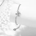Minimalist stainless steel holly leaf bracelet with berries charm in silver finish - December