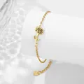 Bracelet tournesol en acier inoxydable doré avec chaîne ajustable et breloque cœur - Novembre