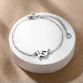 Bracelet requin en acier inoxydable poli avec chaîne réglable sur support blanc - Style Requin (XLY179) / Argent