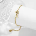 Bracelet fleur de tulipe dorée en acier inoxydable avec chaîne à mailles fine - Janvier