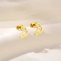 Minimalist gold stainless steel earrings featuring hollow Africa map design for women - Africa Map Outline (SD6)